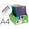 Bolsa dossier liderpapel com clip lateral din a4 pack de 4 cores sortidas 30 folhas