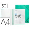 Capa catalogo liderpapel com espiral 30 bolsas polipropileno din a4 verde