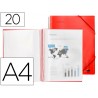 Capa catalogo liderpapel com espiral 20 bolsas polipropileno din a4 vermelho