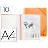 Capa catalogo liderpapel com espiral 10 bolsas polipropileno din a4 laranja