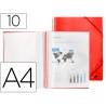 Capa catalogo liderpapel com espiral 10 bolsas polipropileno din a4 vermelho