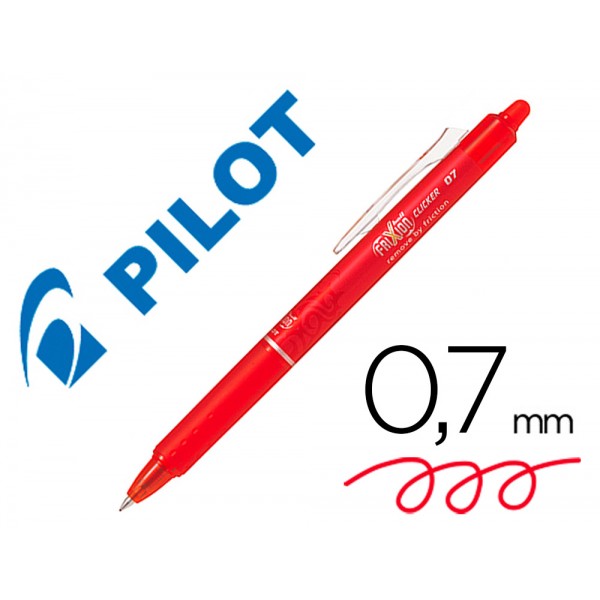 Esferografica pilot frixion clicker apagavel 07mm cor vermelho