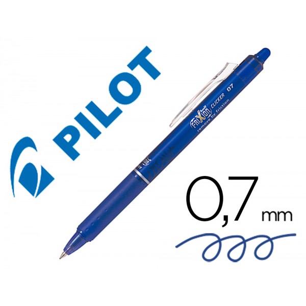 Esferografica pilot frixion clicker apagavel 07 mm cor azul