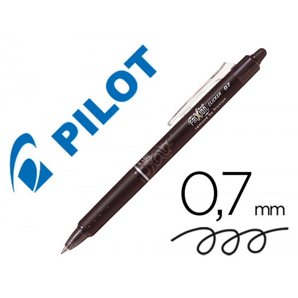 Esferografica pilot frixion clicker apagavel 07 mm cor preto