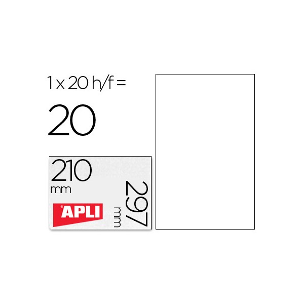 Etiquetas adesivas apli translucidas 1225 formato 210x297 mm fotocopiadora laser caixa com 20 etiquetas