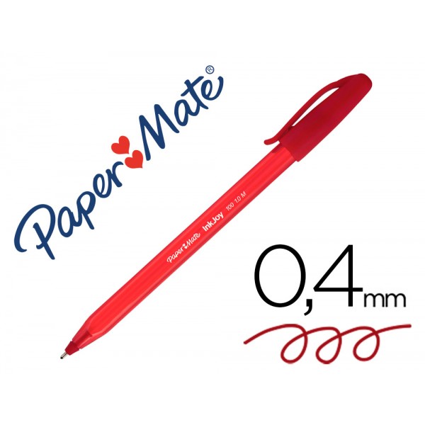 Esferografica paper mate inkjoy 100 ponta media trazo 1 mm vermelho