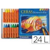 Lapis de cera manley aquarelaveis c 24 sortidos