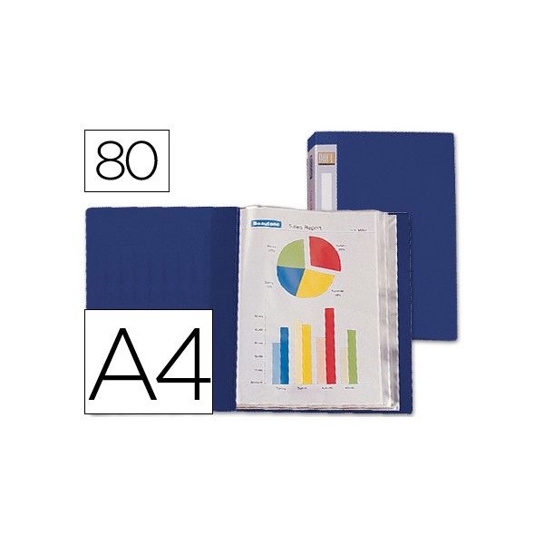 Capa catalogo liderpapel 80 bolsas din a4 azul