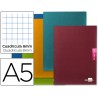 Caderno escolar liderpapel scriptus 48 folhas din a5 quadricula 8 mm papel 90 gr com margem