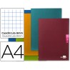 Caderno escolar liderpapel scriptus 48 folhas din a4 quadricula 8 mm papel 90 gr com margem