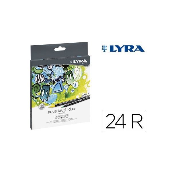 Marcador lyra aqua brusf duo caixa de 24 cores