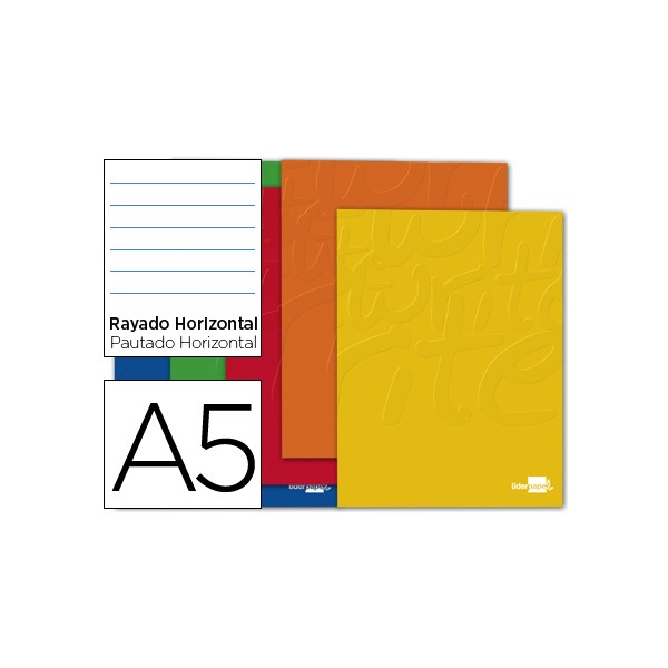 Caderno agrafado liderpapel din a5 80 f pautado 60gr