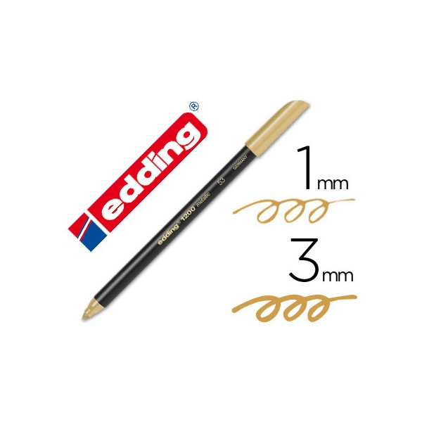 Marcador edding 1200 ponta de fibra redonda traco 1 3 mm n53 ouro