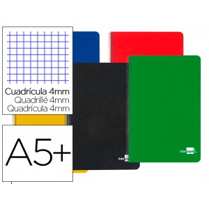 Caderno espiral liderpapel capa dura 80 fls5 cores sortidas quarto quadriculado 4 mm 60 gr