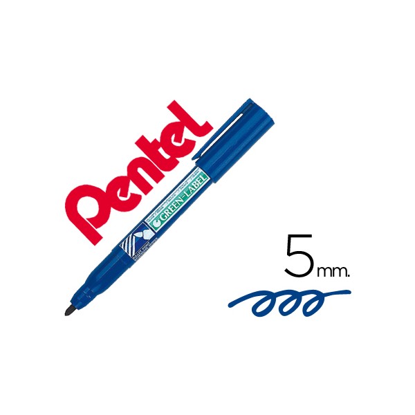 Marcador pentel nn50 permanente ponta redonda azul