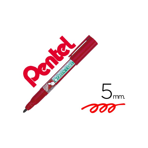 Marcador pentel nn50 permanente ponta redonda vermelho