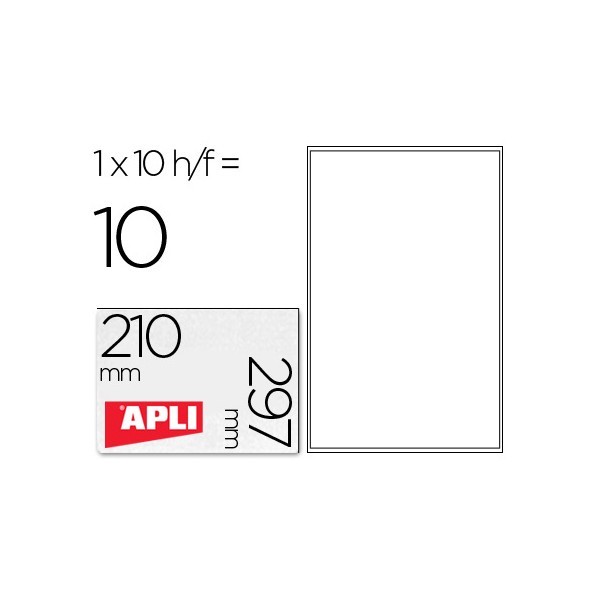 Etiquetas adesivas apli de poliester para impressora tinteiro 210x297 mm carteiras de 10 folhas