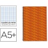 Caderno espiral liderpapel quarto 80 f quadriculado 4 mm 70 grs capa forrada laranja liderpapel