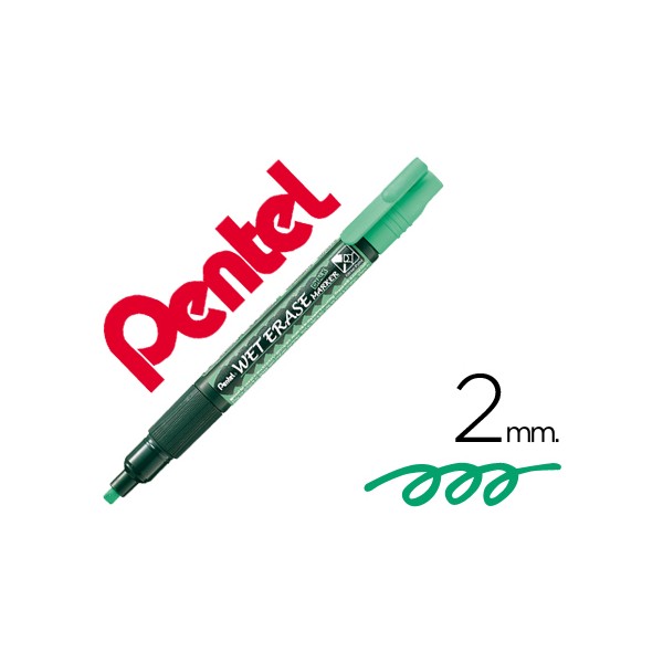 Marcador pentel smw26 wet erase verde