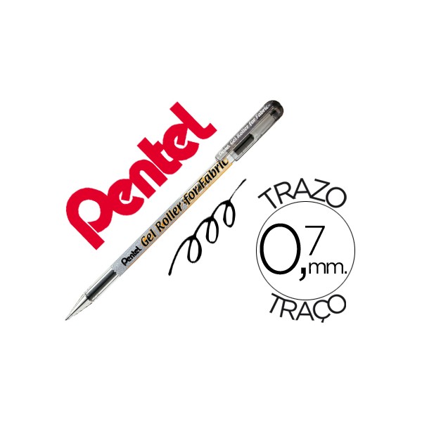 Roller pentel bn15 p tecido preto