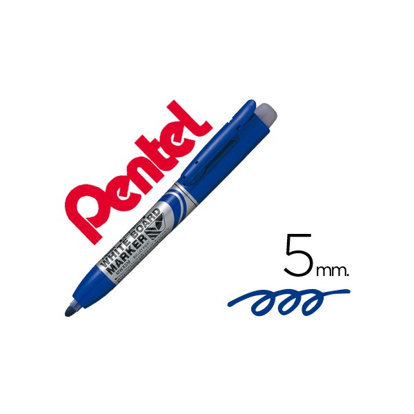 Marcador pentel mwx5m quadros br retratil 5 mm azul