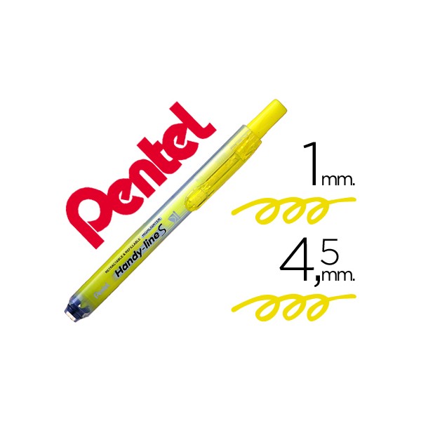 Marcador fluorescente pentel sxs15 retratil amarelo