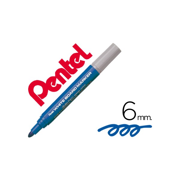 Marcador pentel mw5w quadro br 6 mm azul