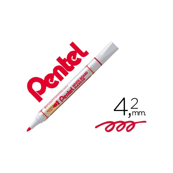 Marcador pentel mw85 quadros brancos 42 mm vermelho