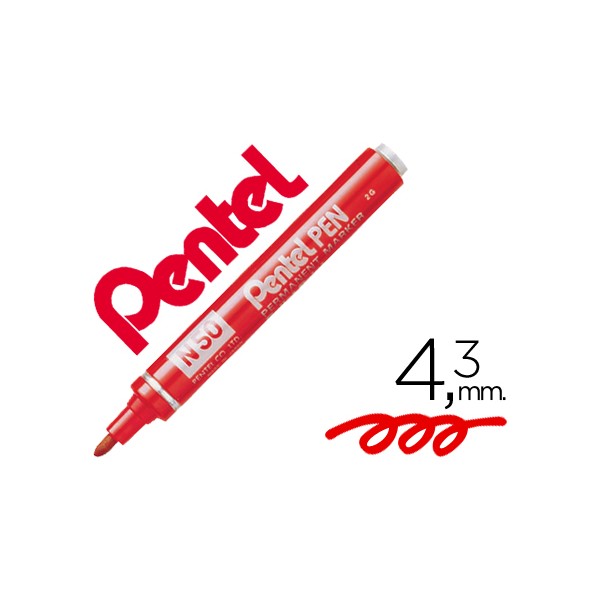 Marcador pentel n50 permanente vermelho 43 mm