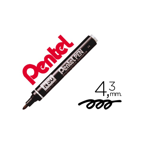 Marcador pentel n50 permanente preto 43 mm