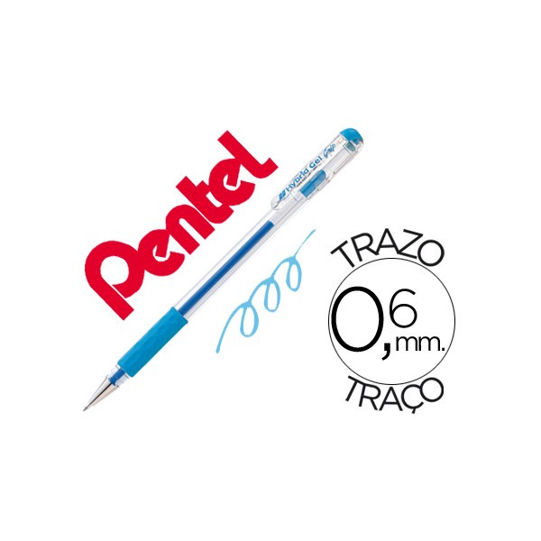 Roller pentel k116 gel grip azul claro