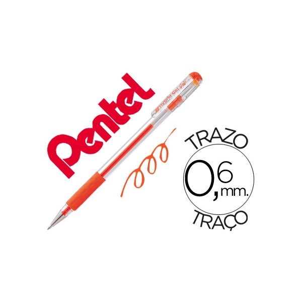 Roller pentel k116 gel grip laranja