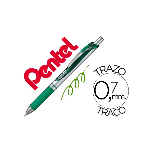 Roller pentel bl77 07 mm energel rectractil verde