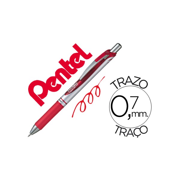 Roller pentel bl77 07 mm energel rectractil vermelho