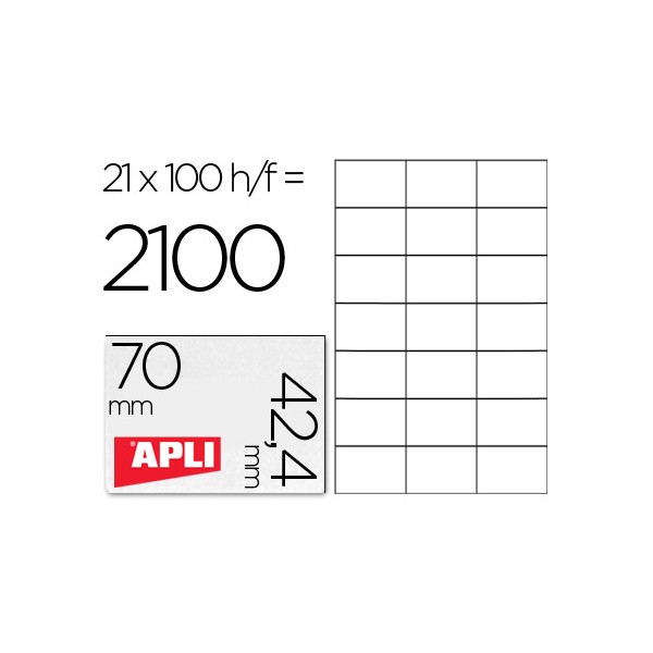 Etiquetas adesivas apli din a4 70x424 mm