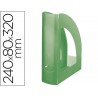 Porta revistas liderpapel plastico verde kiwi translucid