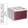 Bloco classificador de secretaria liderpapel 6 gavetas bordeaux opaco 370x305x215 mm espaco organizacao superior