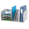 Organizador de armario paperflow cinza composto por espaco de arquivo e 4 tabuleiros 245 x 593 x 340 mm