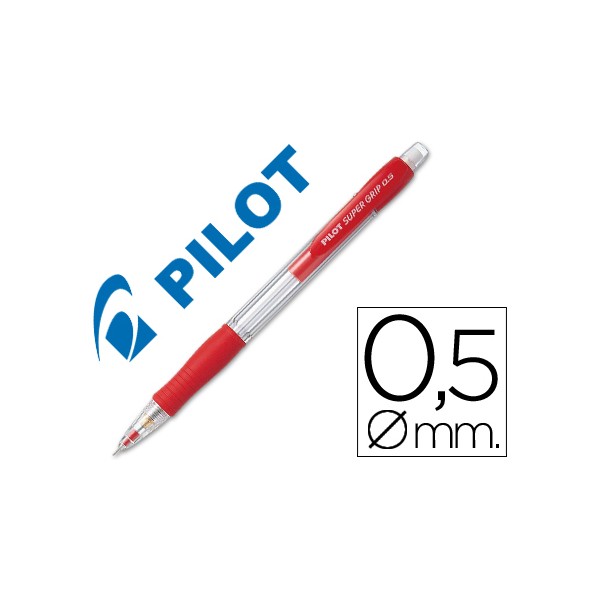 Lapiseira pilot super grip vermelho 05 mm com grip