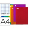 Caderno escolar agrafado liderpapel 80 folhas din a4 quad 60 gr cores sortidas