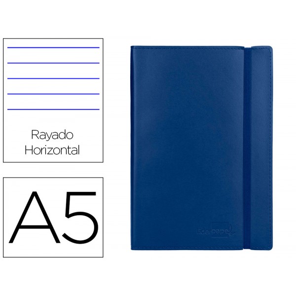 Livro apontamentos liderpapel pautado din a5 azul