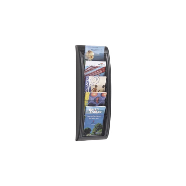 Expositor paperflow mural com 5 divisorias para formato a5 650 x 228 x 95 mm