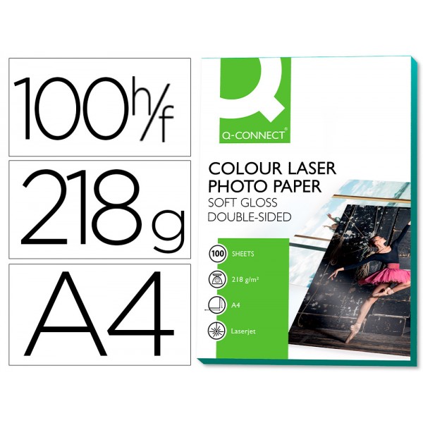 Papel fotografia q connect glossy caixa 100 folhas 218 gr