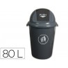 Contentor de lixo q connect plastico cinza com tampa redeonda giratoria capacidade para 80 litros