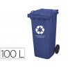 Contentor de lixo q connect plastico com 2 rodas cor azul com capacidade para 100 litros