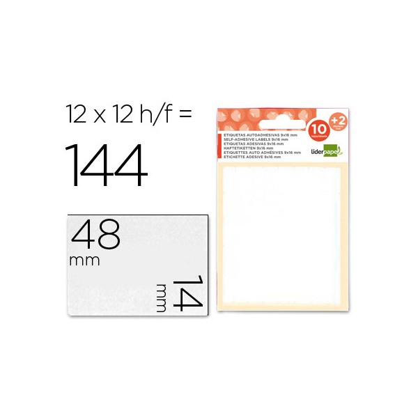 Etiquetas adesivas liderpapel 10 2 folhas 14x48 mm 120 etiquetas