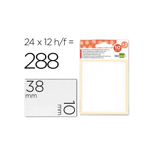 Etiquetas adesivas liderpapel 10 2 folhas 10x38 mm 252 etiquetas