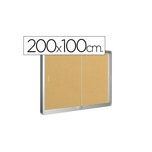 Vitrina de anuncios moldura de aluminio 200x100 cm