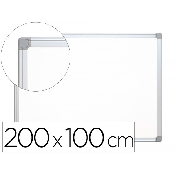 Quadro branco q connect lacado magnetico caixilho aluminio 200x100 cm