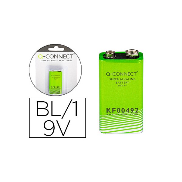 Pilha q connect alcalina 9volt blister com 1 unidade